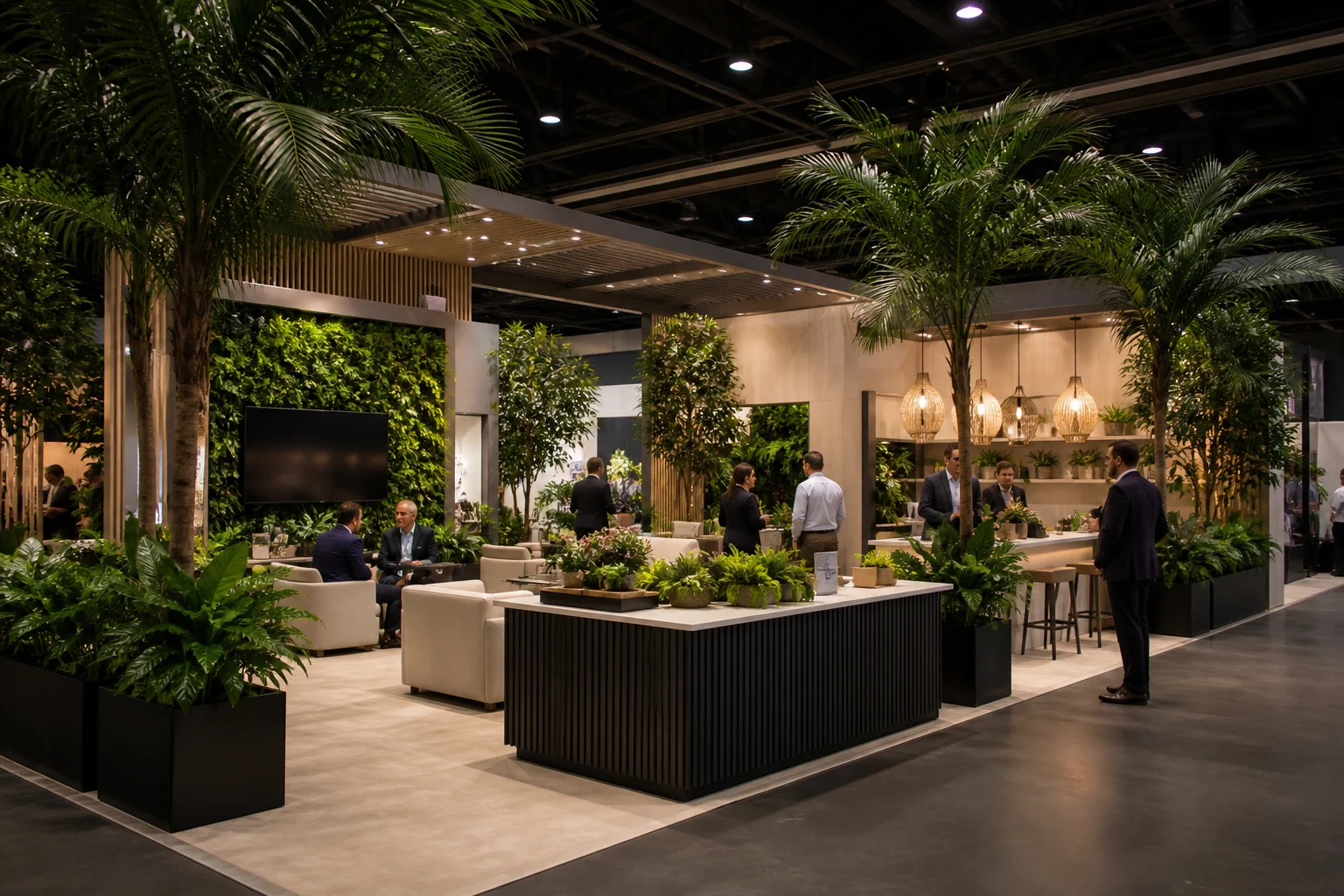 Artificial greenery for trade show exhibitors